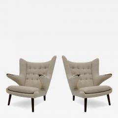 Hans Wegner Pair of Hans J Wegner AP19 Papa Bear Chairs in Holly Hunt Alpaca - 4311115