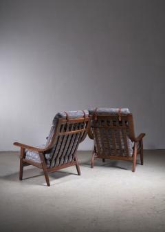 Hans Wegner Pair of Hans Wegner oak lounge chairs - 3022063