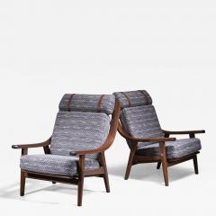 Hans Wegner Pair of Hans Wegner oak lounge chairs - 3022953