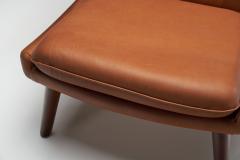 Hans Wegner Papa Bear Leather Lounge Chair by Hans J Wegner for AP Stolen Denmark 1950s - 3961061