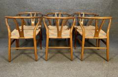 Hans Wegner SET OF 6 VINTAGE DANISH MID CENTURY MODERN CH24 WISHBONE CHAIRS - 3260619