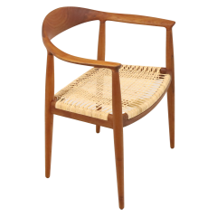 Hans Wegner Scandinavian Modern Teak Cane Occasional Chair Designed by Hans Wegner - 3448636
