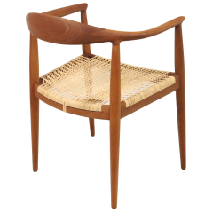 Hans Wegner Scandinavian Modern Teak Cane Occasional Chair Designed by Hans Wegner - 3448637