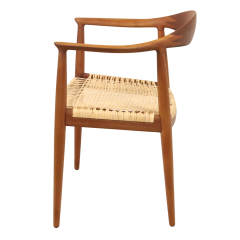 Hans Wegner Scandinavian Modern Teak Cane Occasional Chair Designed by Hans Wegner - 3448638