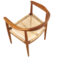 Hans Wegner Scandinavian Modern Teak Cane Occasional Chair Designed by Hans Wegner - 3448639
