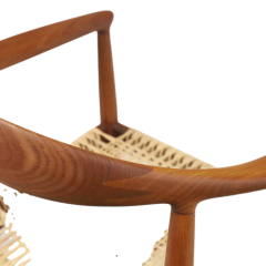 Hans Wegner Scandinavian Modern Teak Cane Occasional Chair Designed by Hans Wegner - 3448640