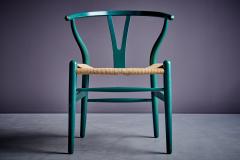 Hans Wegner Set of 10 Hans Wegner Wishbone Chairs in Green Lacquer for Carl Hansen S n - 3857632