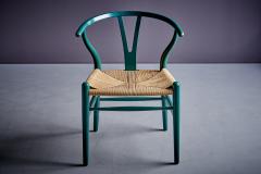 Hans Wegner Set of 10 Hans Wegner Wishbone Chairs in Green Lacquer for Carl Hansen S n - 3857633