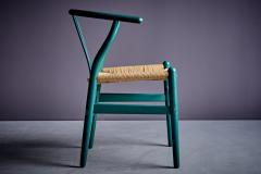 Hans Wegner Set of 10 Hans Wegner Wishbone Chairs in Green Lacquer for Carl Hansen S n - 3857634