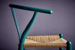 Hans Wegner Set of 10 Hans Wegner Wishbone Chairs in Green Lacquer for Carl Hansen S n - 3857637