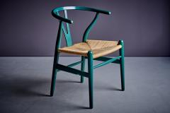 Hans Wegner Set of 10 Hans Wegner Wishbone Chairs in Green Lacquer for Carl Hansen S n - 3857642