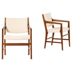 Hans Wegner Set of 12 Armchairs in Wool and Teak by Hans Wegner 1950s - 4530191