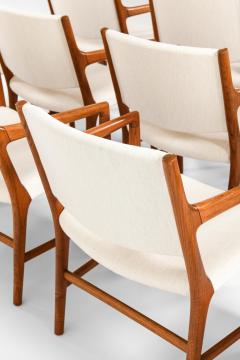 Hans Wegner Set of 12 Armchairs in Wool and Teak by Hans Wegner 1950s - 4530194
