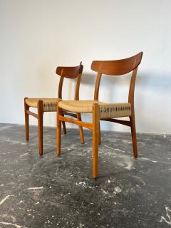 Hans Wegner Set of 6 Hans Wegner CH23 Dining chairs in Teak Oak and Danish Cord - 3603999