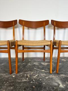 Hans Wegner Set of 6 Hans Wegner CH23 Dining chairs in Teak Oak and Danish Cord - 3604019