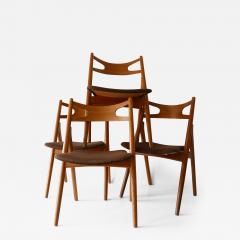 Hans Wegner Set of Four Teak CH 29 Sawbuck Chairs by Hans J Wegner for Carl Hansen S n - 2411067