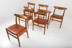 Hans Wegner Set of Six Danish Dining Chairs W2 by Hans J Wegner - 851156