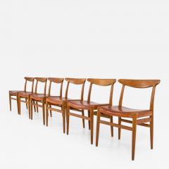 Hans Wegner Set of Six Danish Dining Chairs W2 by Hans J Wegner - 853355