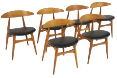 Hans Wegner Set of Six Rarely Seen Scandinavian Modern Dining Chairs by Hans Wegner - 3439713