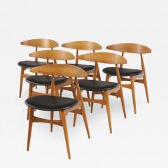 Hans Wegner Set of Six Rarely Seen Scandinavian Modern Dining Chairs by Hans Wegner - 3440730
