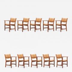 Hans Wegner Set of Ten GE 1960s Armchairs in Leather by Hans Wegner for by GETAMA Denmark - 1045107