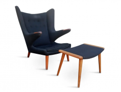 Hans Wegner Signed Hans Wegner AP Stolen Papa Bear Chair and Ottoman - 2851650