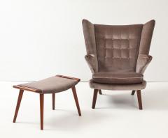 Hans Wegner Teak Papa Bear Chair and Ottoman by Hans J Wegner for A P Stolen - 4441928