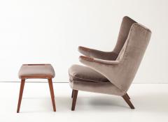 Hans Wegner Teak Papa Bear Chair and Ottoman by Hans J Wegner for A P Stolen - 4441929