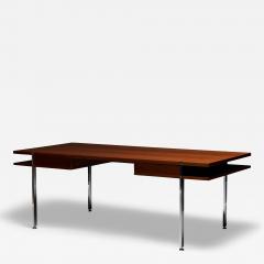 Hans Wegner Walnut and Steel Desk in the Manner of Hans J Wegner Denmark c 1960 - 4697709