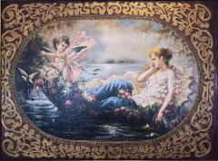 Hans Zatzka Large Oil on Canvas Painting of Venus Cupid After Hans Zatzka - 4186737