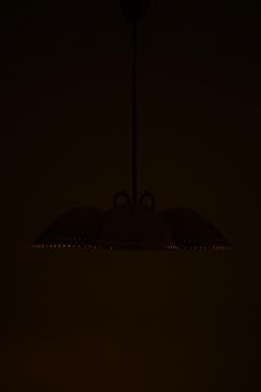 Harald Notini Ceiling Lamp with Three Dome shaped Brass Shades by Harald Notini 1940s - 4443689