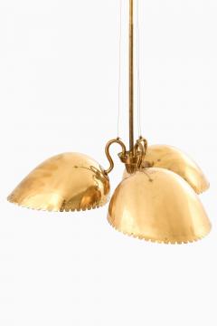 Harald Notini Ceiling Lamp with Three Dome shaped Brass Shades by Harald Notini 1940s - 4443693