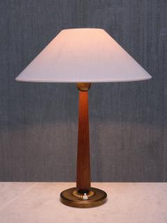 Harald Notini Harald Notini Attributed Table Lamp in Elm and Brass B hlmarks Sweden 1940s - 3851435