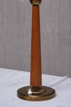 Harald Notini Harald Notini Attributed Table Lamp in Elm and Brass B hlmarks Sweden 1940s - 3851436