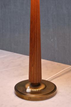 Harald Notini Harald Notini Attributed Table Lamp in Elm and Brass B hlmarks Sweden 1940s - 3851444