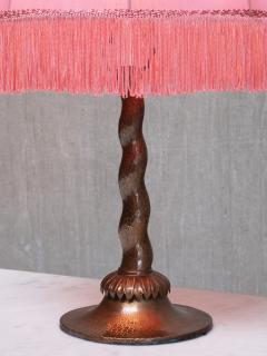 Harald Notini Harald Notini Hammered Copper Table Lamp Model 6839 B hlmarks Sweden 1920s - 4323986