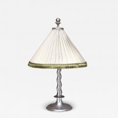 Harald Notini Harald Notini Hammered Tin Table Lamp Model 6891 B hlmarks Sweden 1920s - 4319406