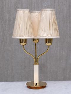Harald Notini Harald Notini Three Arm Brass Table Lamp Model 15484 B hlmarks Sweden 1940s - 4510366