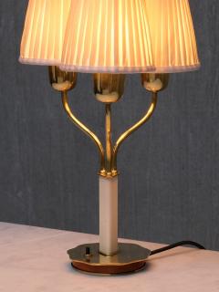 Harald Notini Harald Notini Three Arm Brass Table Lamp Model 15484 B hlmarks Sweden 1940s - 4510371