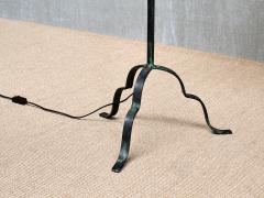 Harald Notini Harald Notini Wrought Iron Floor Lamp Rattan Shade B hlmarks Sweden 1930s - 4118341