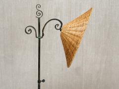 Harald Notini Harald Notini Wrought Iron Floor Lamp Rattan Shade B hlmarks Sweden 1930s - 4118344