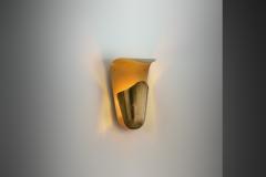 Harald Notini Model 8596 Brass Wall Lamp by Notini Attr for Bo hlmarks Sweden 1950s - 4146330