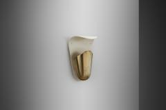 Harald Notini Model 8596 Brass Wall Lamp by Notini Attr for Bo hlmarks Sweden 1950s - 4146331