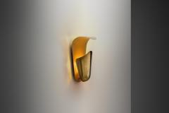 Harald Notini Model 8596 Brass Wall Lamp by Notini Attr for Bo hlmarks Sweden 1950s - 4146332