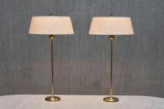 Harald Notini Pair of Tall Brass Table Lamps by Harald Notini for B hlmarks Sweden 1950s - 4557469