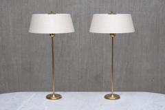 Harald Notini Pair of Tall Brass Table Lamps by Harald Notini for B hlmarks Sweden 1950s - 4557473
