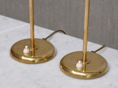 Harald Notini Pair of Tall Brass Table Lamps by Harald Notini for B hlmarks Sweden 1950s - 4557477