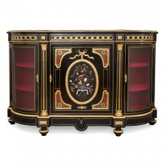 Hardstone ormolu and Boulle mounted ebonised wood sideboard - 3178341
