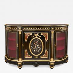 Hardstone ormolu and Boulle mounted ebonised wood sideboard - 3178628