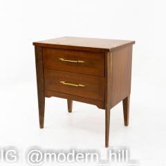 Harmony House Mid Century Walnut And Brass 2 Drawer Nightstand - 1871444